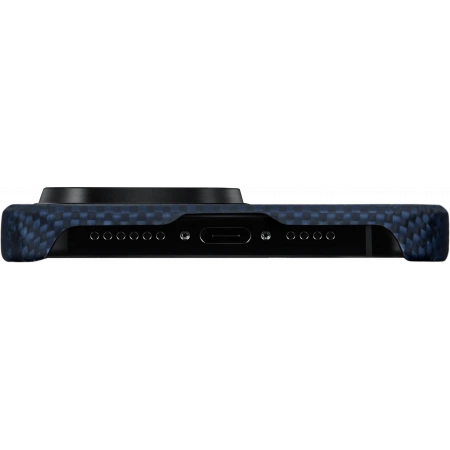 Накладка противоударная Pitaka MagEZ Case 4 Over The Horizon для iPhone 15 Pro, Чёрно-синий, арамид (KI1501POTH). Фото 6