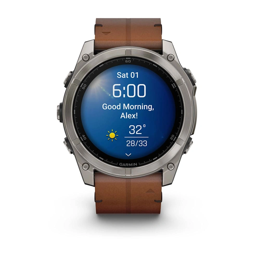 Умные часы Garmin Fenix 8 51mm, Amoled, Sapphire, кожаный ремешок "Chestnut" + спортивный ремешок "Graphite" (010-02905-40). Фото 2