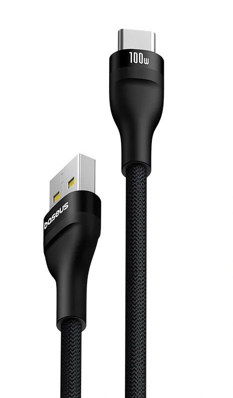 Кабель Baseus Flash 2 Charging Cable USB to Type-C 100W 1m, Чёрный (P10311804111-01). Фото 2