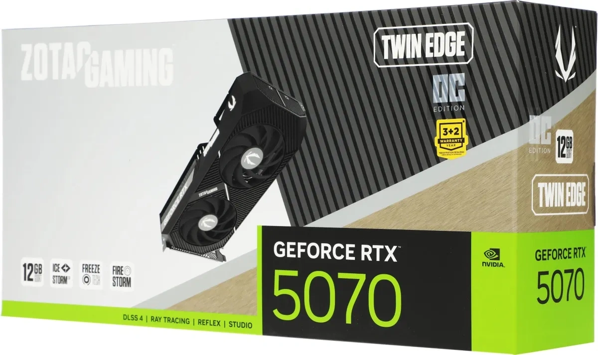 Видеокарта ZOTAC GeForce RTX 5070 GAMING Twin Edge 12GB GDDR7 192 bit PCIe 5.0. Фото 5