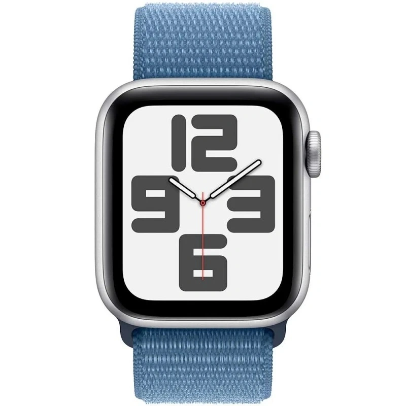 Apple Watch SE 2023, 40 мм, алюминий цвета "серебро", Winter Blue Sport Loop (MRE33). Фото 2