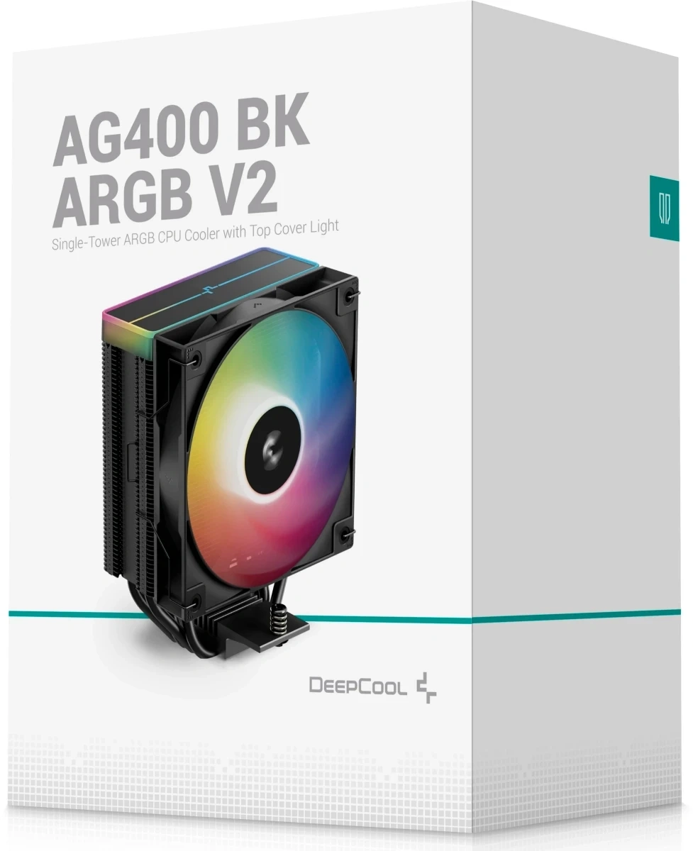 Кулер для процессора DeepCool AG400 BK ARGB V2, Чёрный (R-AG400-BKAMMN-GJD). Фото 10