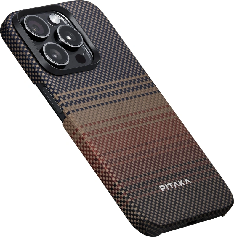Накладка противоударная Pitaka Fusion Weaving MagEZ 5 для iPhone 15 Pro Max, Sunset (KI1501SUM). Фото 3
