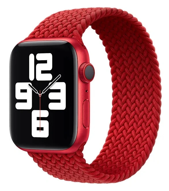 Ремешок Braided Solo Loop (M) для Apple Watch 38/40/41/42мм, Красный. Фото 1