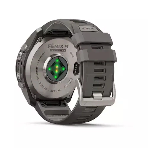 Умные часы Garmin Fenix 9 Pro 47MM, SOLAR, LTE, Titanium with pebble gray/silver gray silicone band. Фото 5