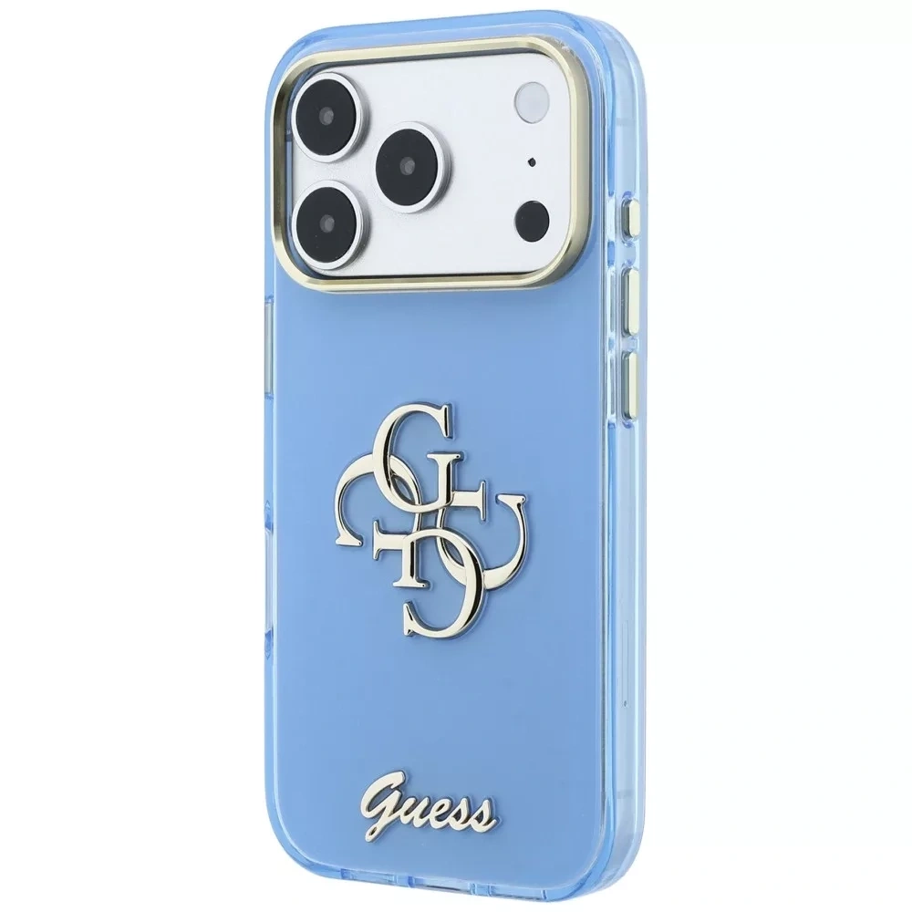 Накладка Guess для iPhone 18 Pro Max / 17 Pro Max IML 4G Big and Script metal logo & Cam Hard, Light Blue (GUHCP18X5HC4MLSL). Фото 4