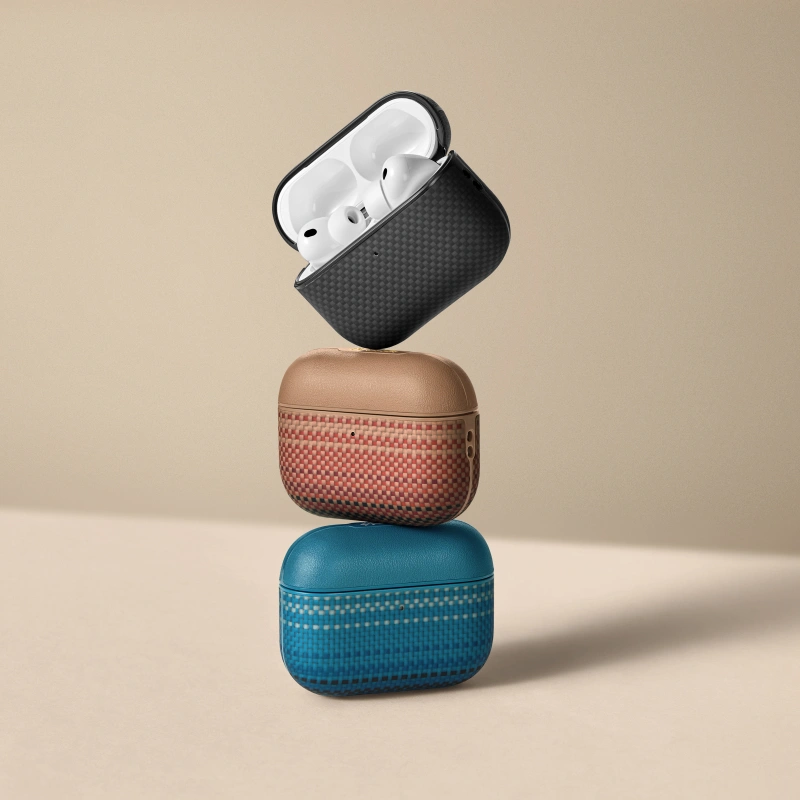 Чехол Pitaka Aramid Fiber MagEZ для наушников AirPods Pro 3, Чёрный APM2501. Фото 4