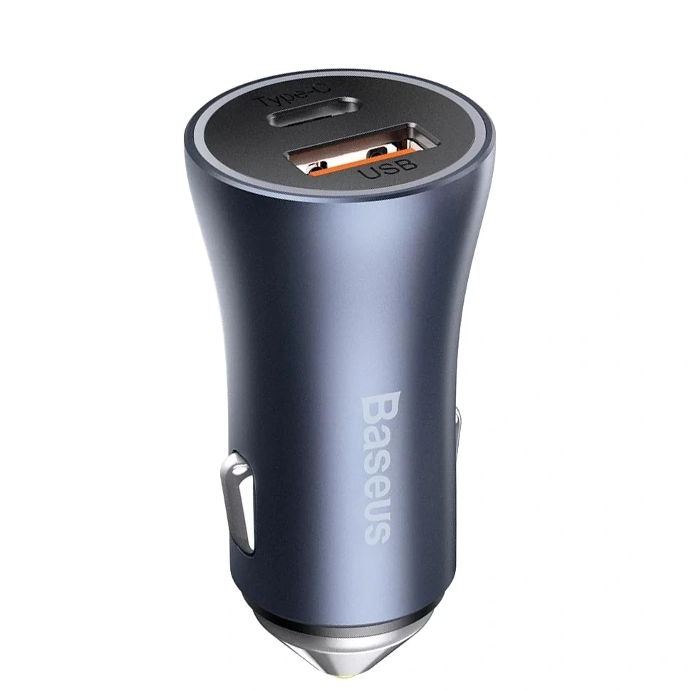 Автомобильное зарядное устройство Baseus Golden Max Dual Fast Charger 60W, Тёмно-серое (CGJM000113). Фото 2