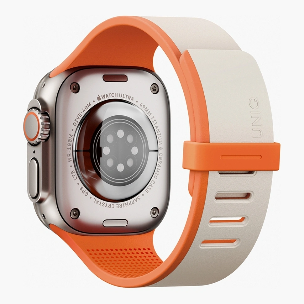Ремешок Uniq для Apple Watch 44/45/49мм Revix IV reversible Magnetic, Clay/Volt Orange (49MM-REV4CLYVORG). Фото 2