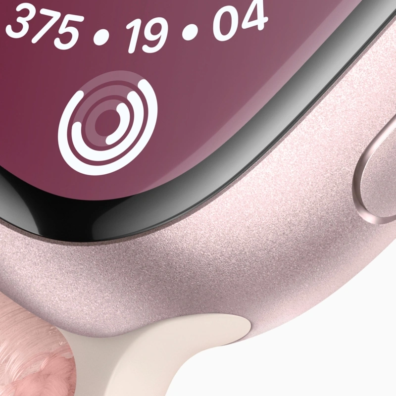 Apple Watch Series 9, 41 мм, розовый алюминий, спортивный ремешок нежно-розового цвета (MR953). Фото 3