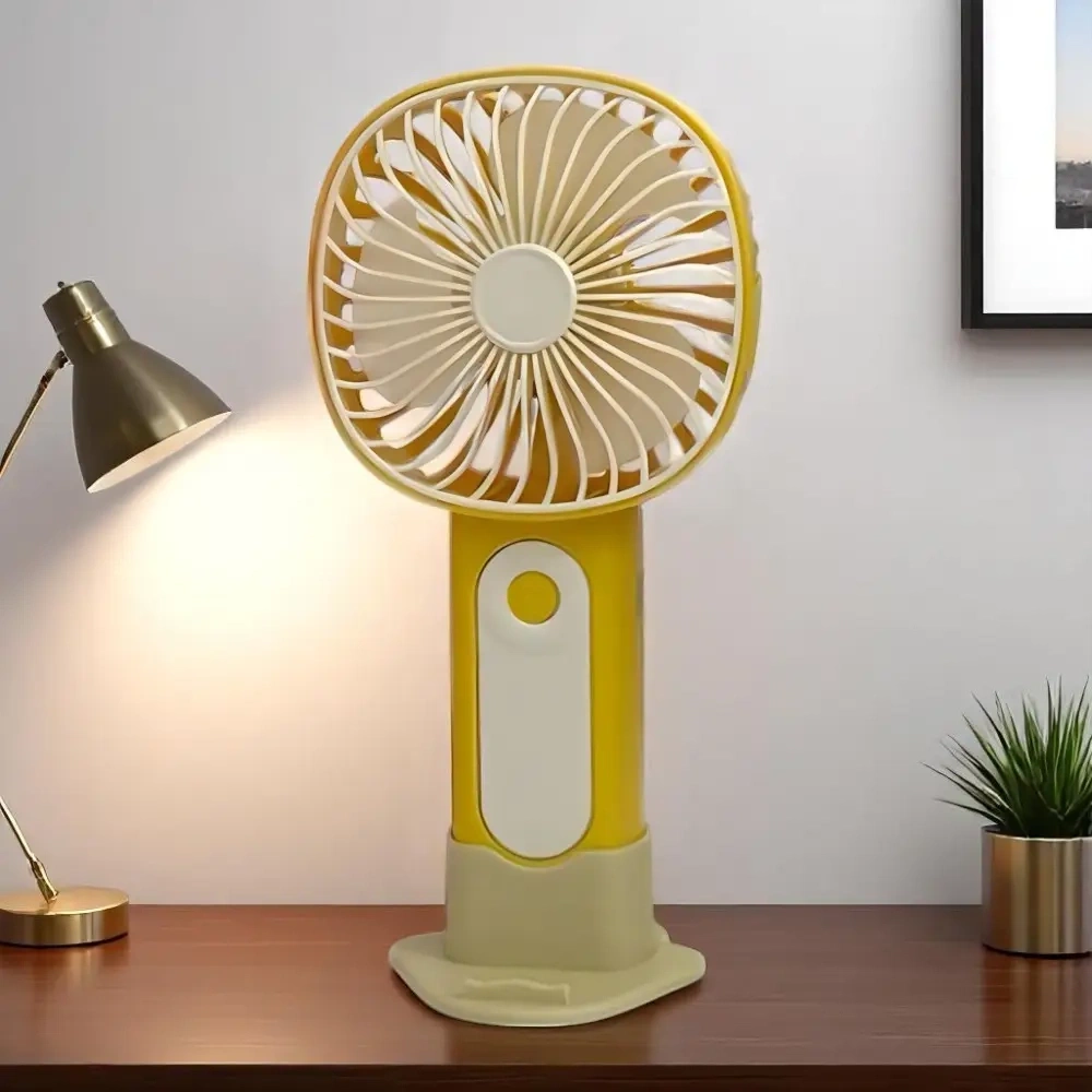 Ручной вентилятор Mini Fan 777-01, Жёлтый. Фото 3