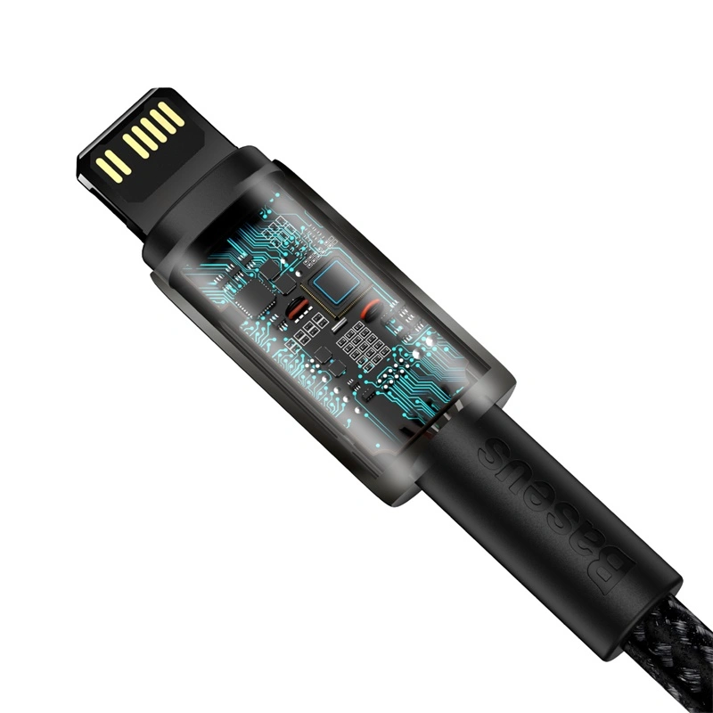 Кабель Baseus Tungsten Gold Fast Charging Data Cable Type-C to iP PD 20W 2m, Black (CATLWJ-A01). Фото 6