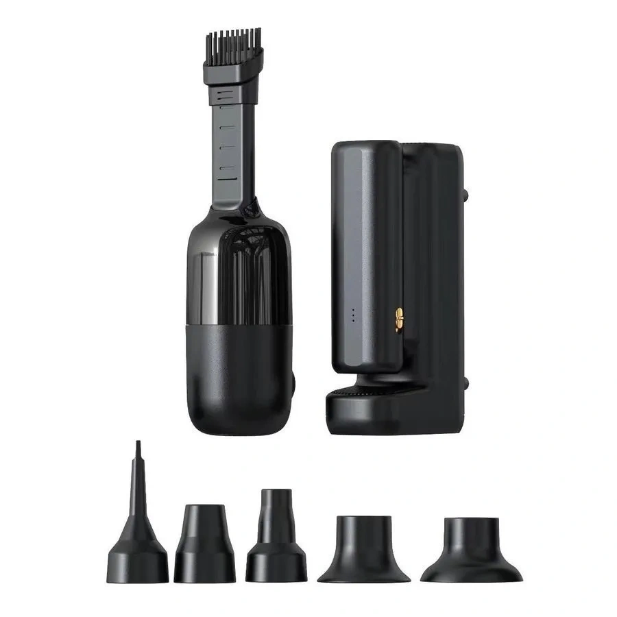 Автомобильный компрессор Wiwu Wi-AI002 5 в 1 с фонариком, Чёрный. Фото 1