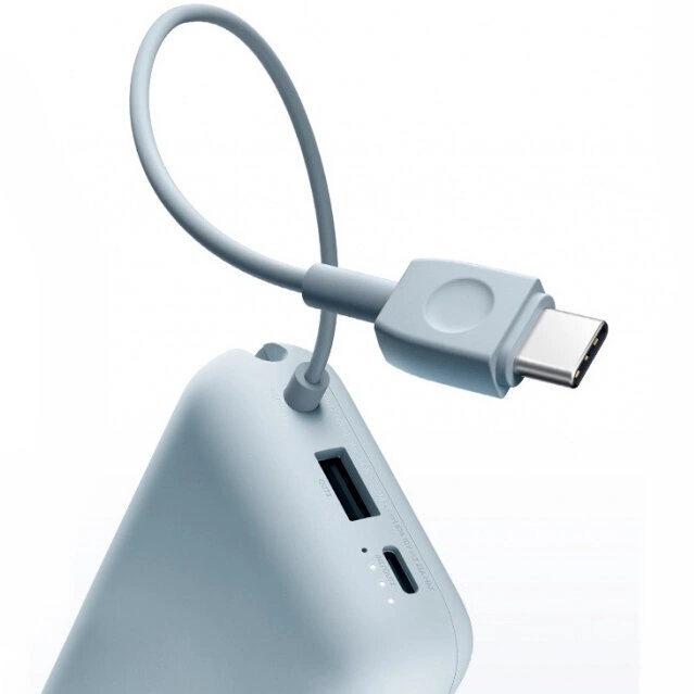 Внешний аккумулятор XiaoMi Mi Power Bank With Cable USB-C 10000mAh Pocket Version (P15ZM), Голубой (BHR7007CN). Фото 3