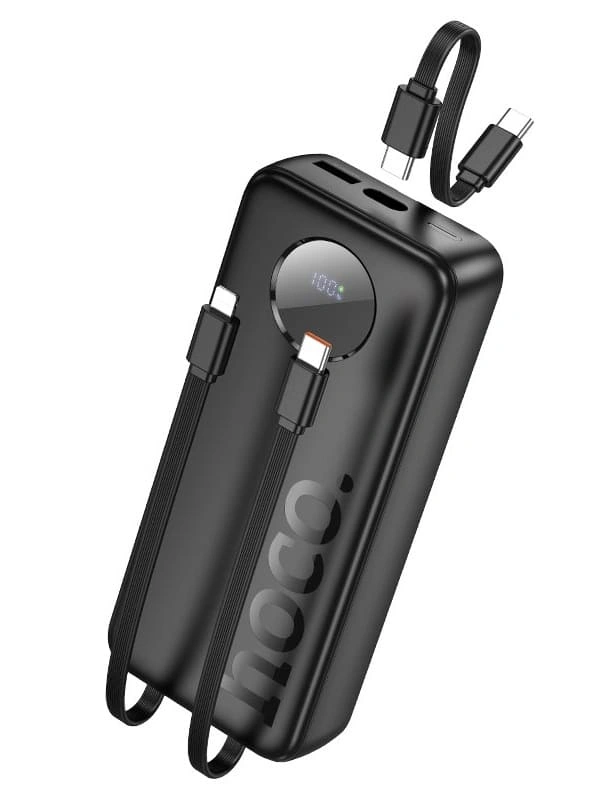 Внешний аккумулятор Hoco J132A Sabio 22.5W+PD20W 20000mAh, Чёрный (fully compatible power bank with 3 cables). Фото 1