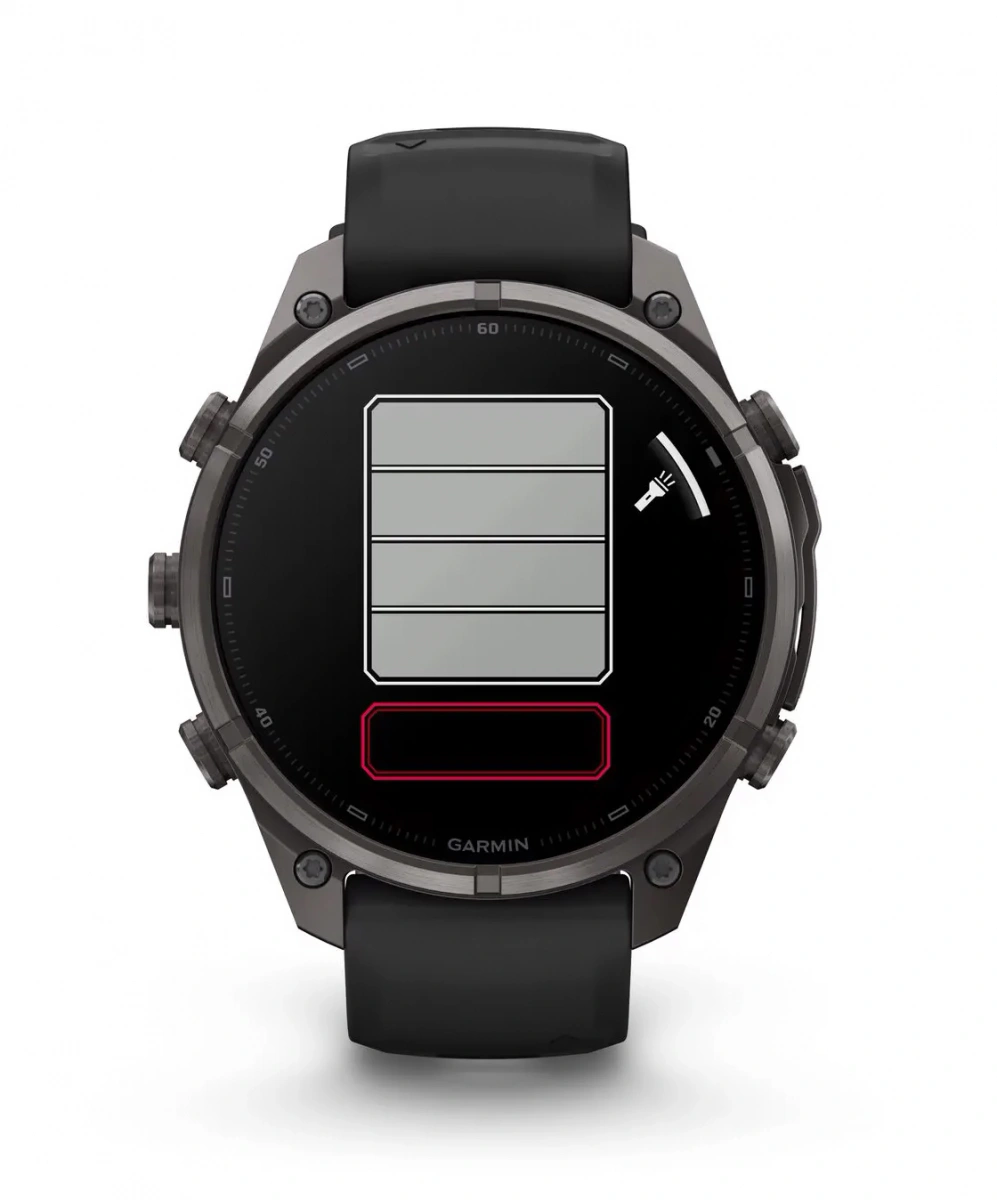 Умные часы Garmin Fenix 9 Pro 47MM, АMOLED, LTE, Carbon gray DLC titanium with black/pebble gray silicone band. Фото 3