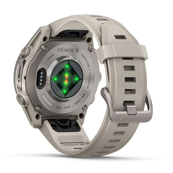 Умные часы Garmin Fenix 9 43мм, АMOLED, Титан с с дымчато-серым силиконовым ремешком (010-04761-00). Фото 5