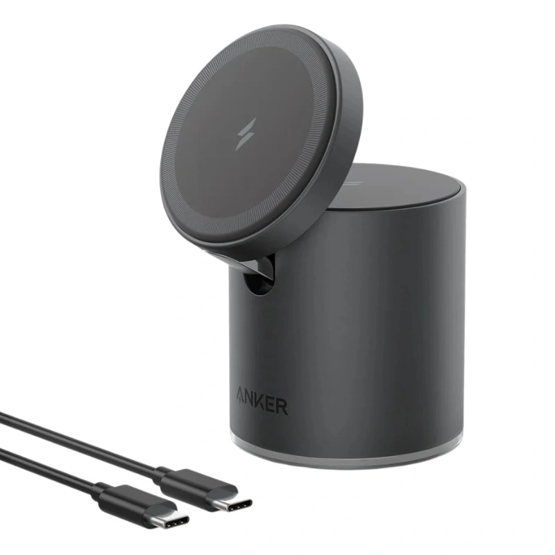 Док-станция Anker 623 Magnetic Wireless Charger (MagGO) 2in1, Black (A2568011). Фото 1