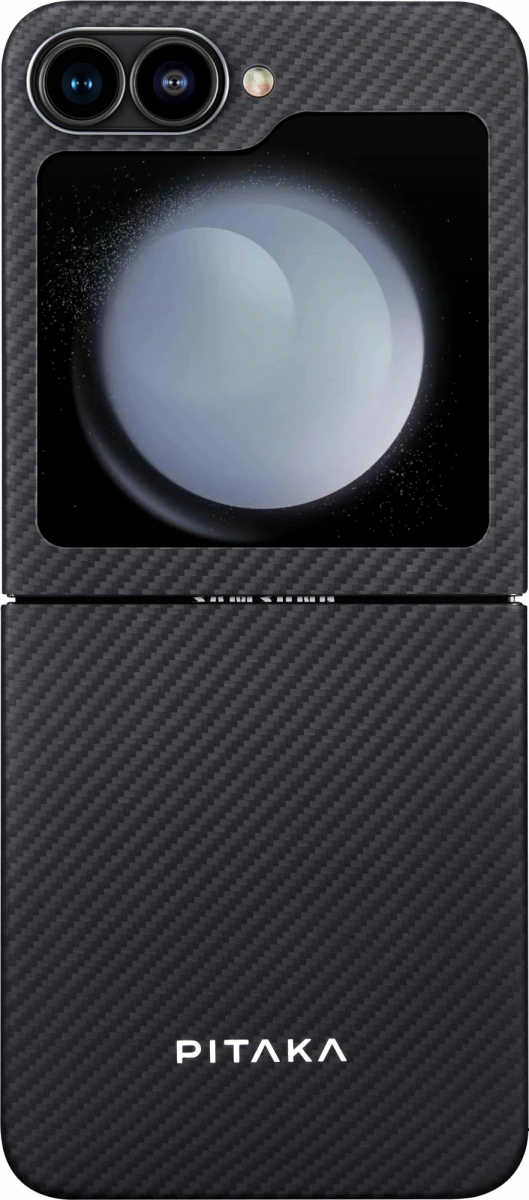 Накладка Pitaka MagEZ case 5 для Samsung Galaxy Z Flip6, Чёрно-серая (FBFLIP6). Фото 1