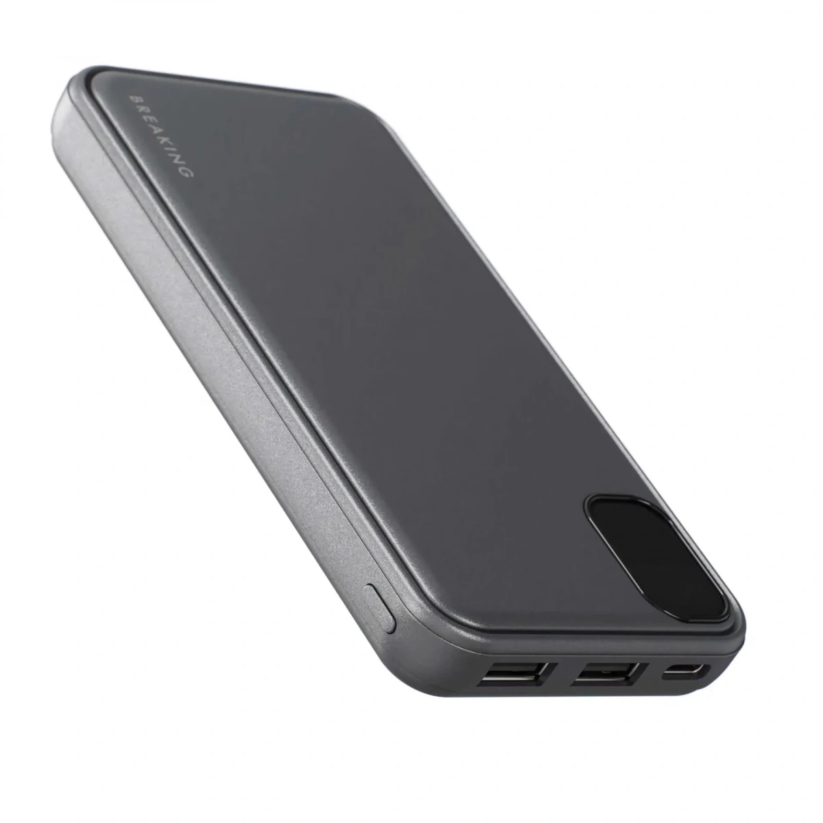 Внешний аккумулятор Breaking P216 10000 mAh + кабель USB-A - USB-C, графит (27230). Фото 3
