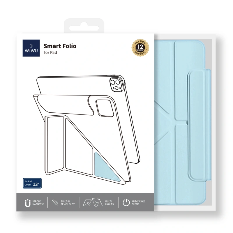 Чехол WiWU Magnetic Smart Folio case для iPad Pro 13 (2024), Blue (Wi-004). Фото 3