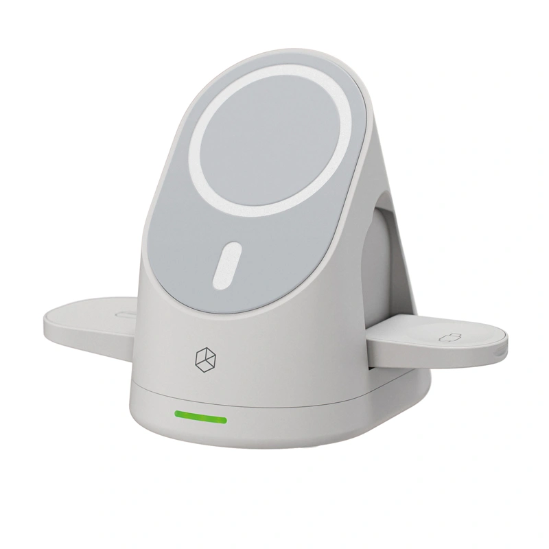 Беспроводное зарядное устройство Breaking DS06 3in1 Qi 20W, White. Фото 1