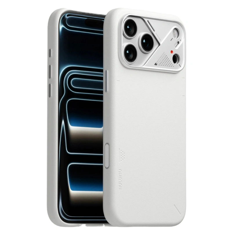 Накладка Aulumu для iPhone 17 Pro Max A17 Vegan Leather, Белая(A17-PU-WT-PM). Фото 2