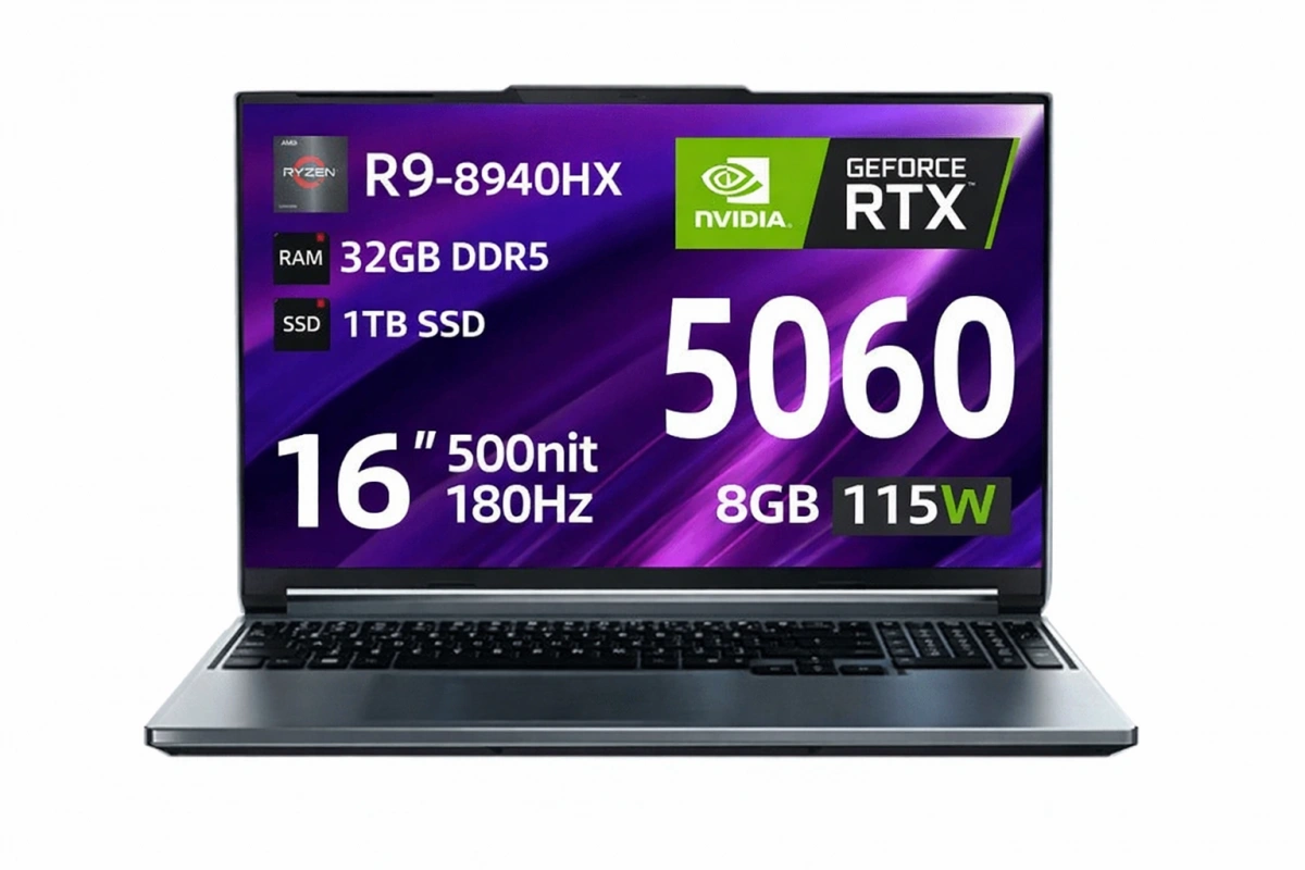 Ноутбук Mechrevo Dragon 16 Pro Black (16" Ryzen 9 8940HX, 32GB, 1TB SSD, RTX 5060, Windows 11). Фото 1