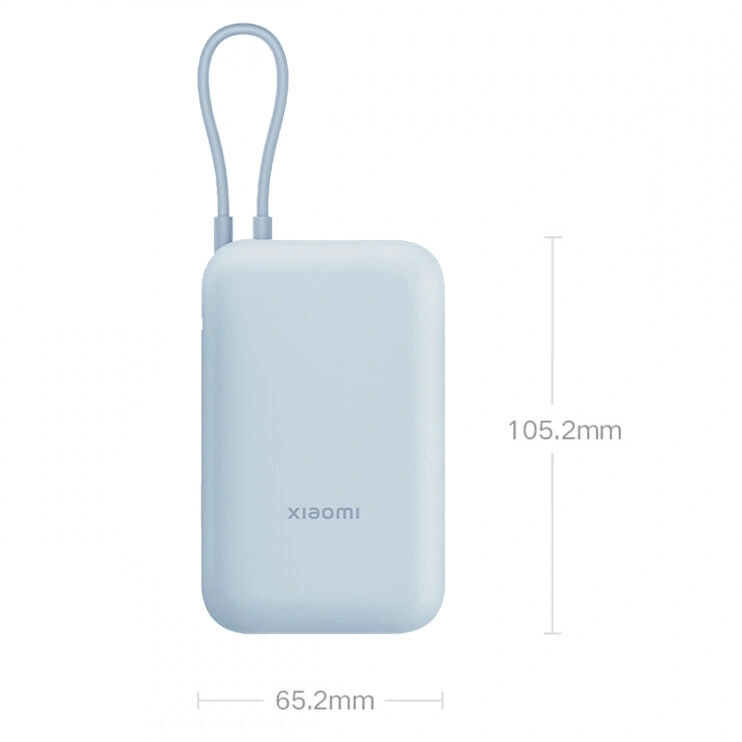 Внешний аккумулятор XiaoMi Mi Power Bank With Cable USB-C 10000mAh Pocket Version (P15ZM), Голубой (BHR7007CN). Фото 4