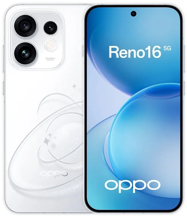 Смартфон Oppo Reno16 12/256Гб, Звёздный белый (CPH2865). Фото 1