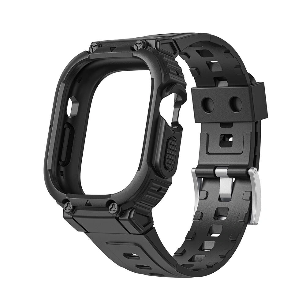Ремешок Wiwu для Apple Watch 44/45/46/49мм Armor Series 2in1, Black (Wi-WB014). Фото 2