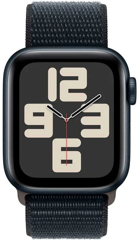 Apple Watch SE 2023, 44 мм, алюминий цвета "тёмная ночь", Midnight Sport Loop (MREA3). Фото 2