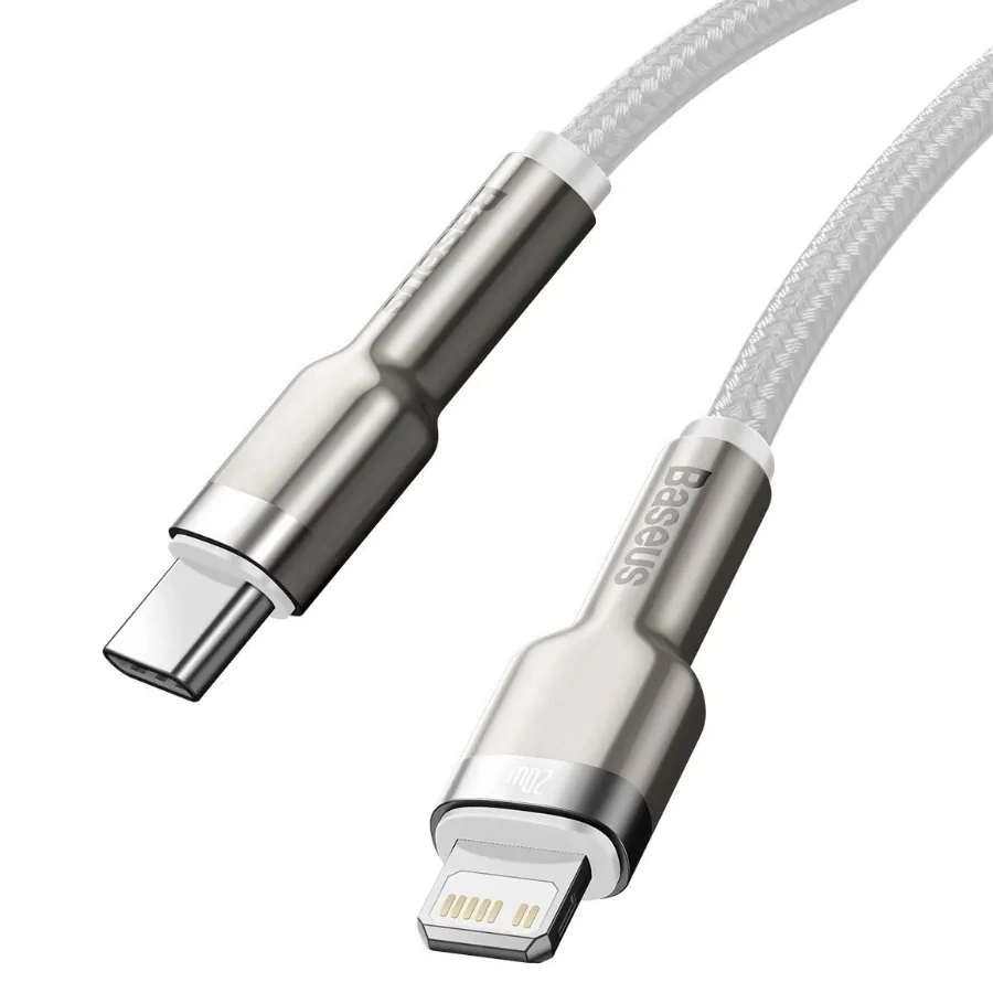 Кабель Baseus Cafule Series Metal Data Cable Type-C to iP PD 20W 2m, Белый (CATLJK-B02). Фото 2