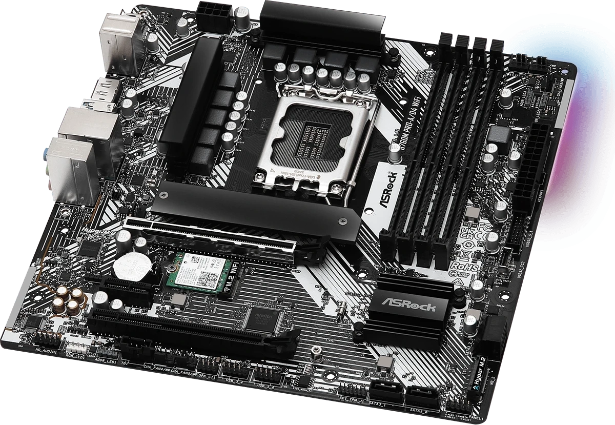 Материнская плата ASRock B760M Pro-A/D4 WiFi (LGA 1700, mATX). Фото 2
