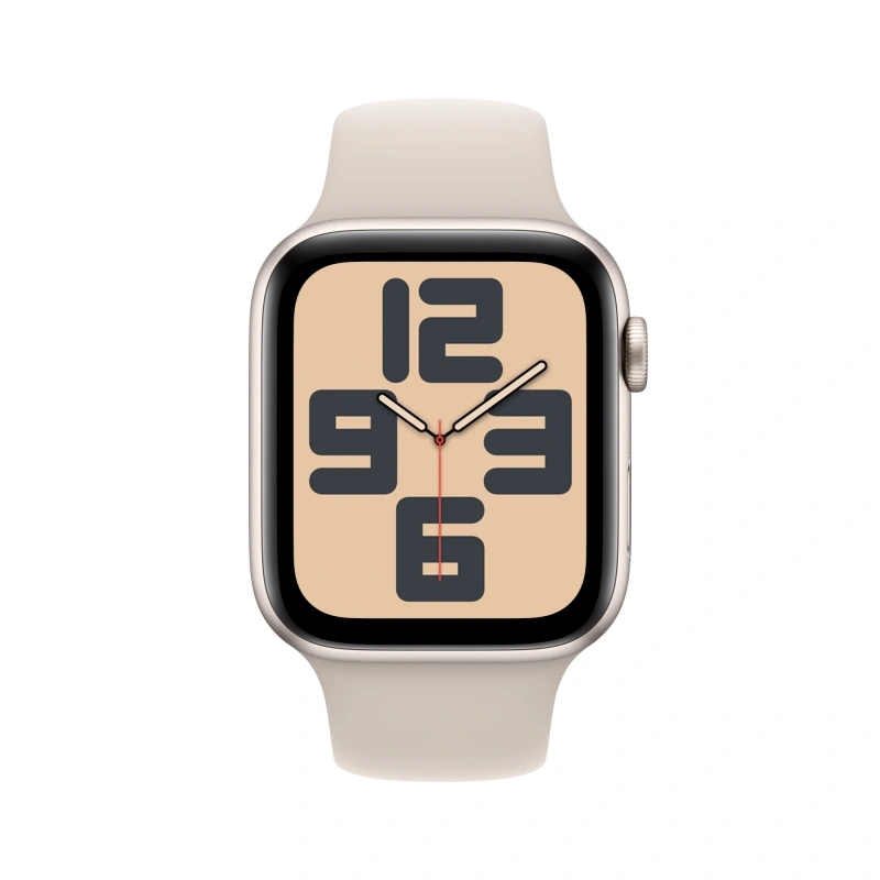 Apple Watch SE 2023, 44 мм, алюминий цвета "сияющая звезда", Starlight Sport Band, размер M/L (MRE53). Фото 2
