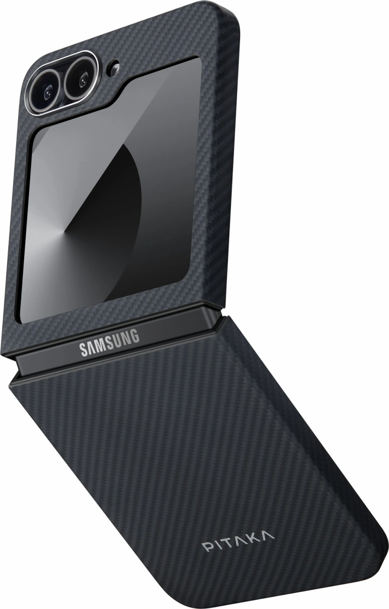 Накладка Pitaka MagEZ case 5 для Samsung Galaxy Z Flip6, Чёрно-серая (FBFLIP6). Фото 5