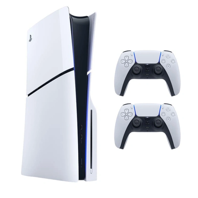 Игровая приставка Sony PlayStation 5 Slim + 2 джойстика (CFI-2000A01), Белая. Фото 1