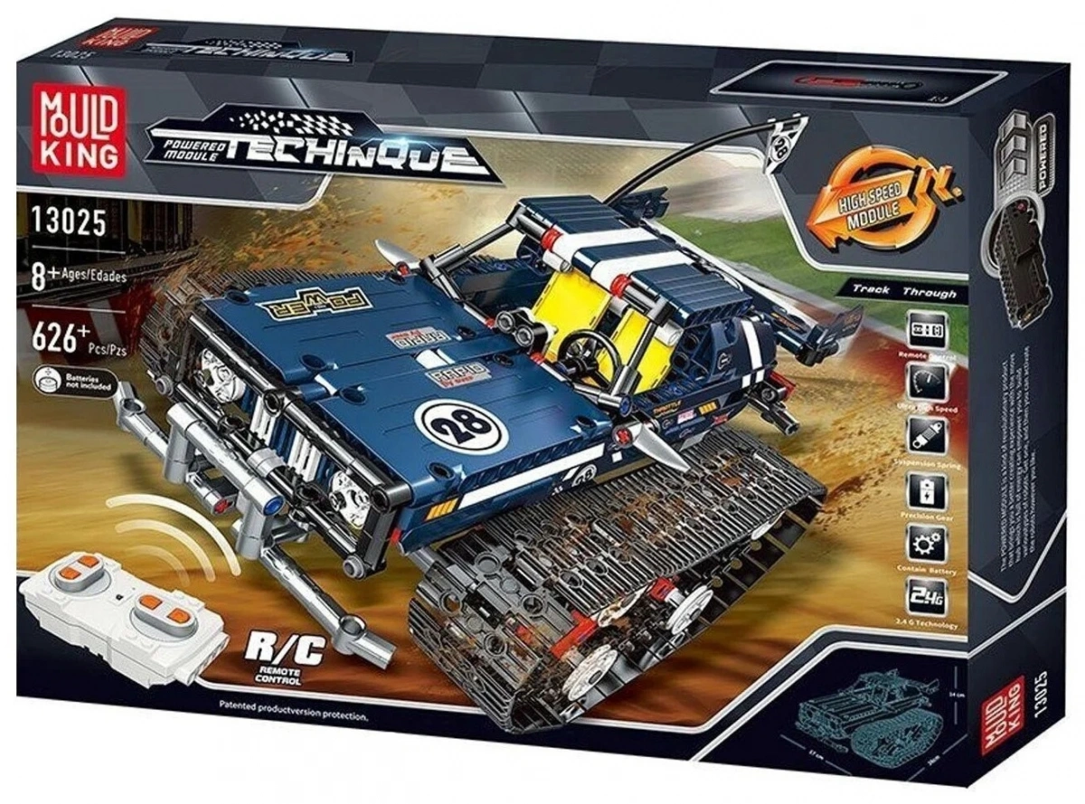 Конструктор Mould King Techinque 13025. Гусеничный джип, 626 деталей, пульт ДУ, двигатель. Фото 5