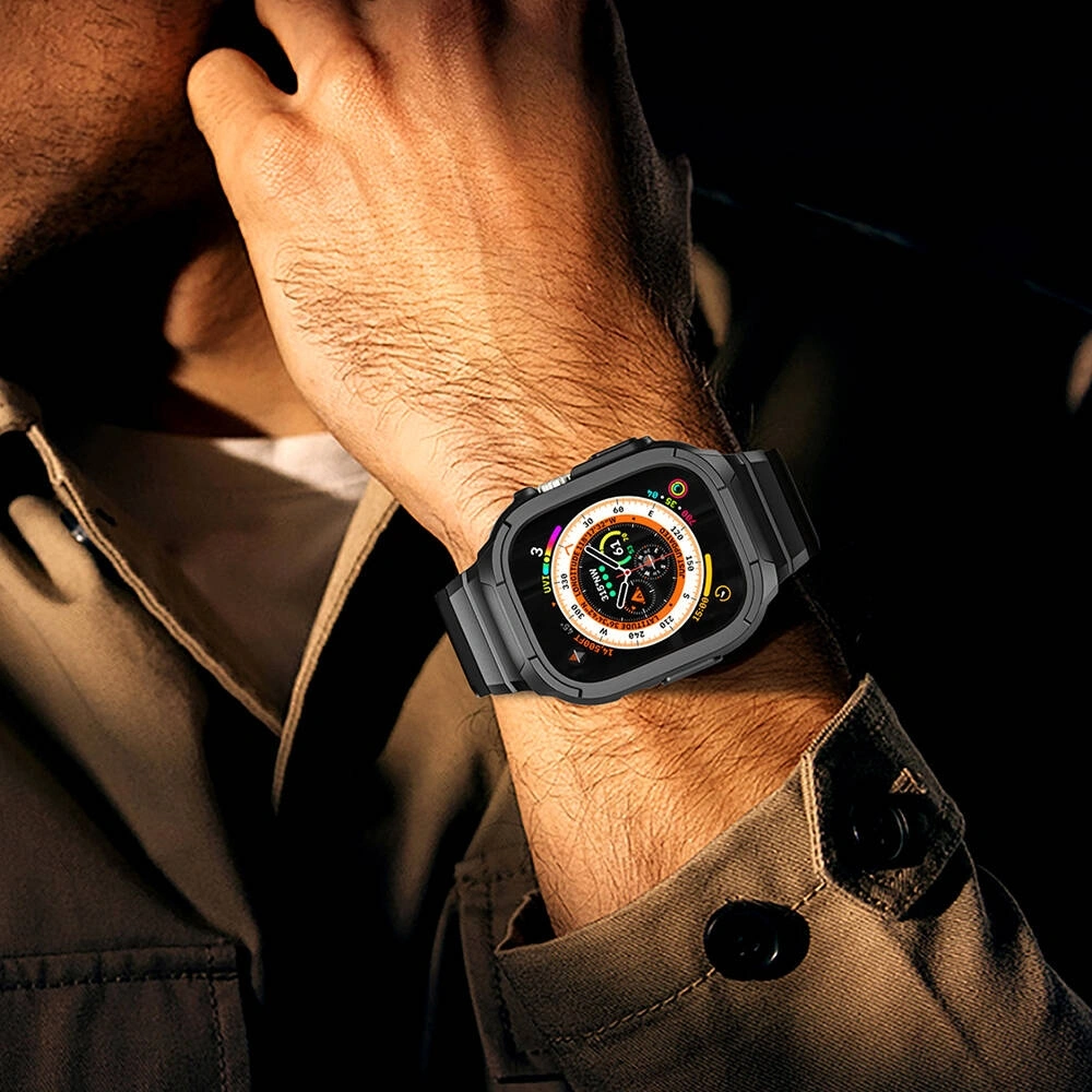 Ремешок Wiwu для Apple Watch 44/45/46/49мм Armor Series 2in1, Black (Wi-WB014). Фото 4