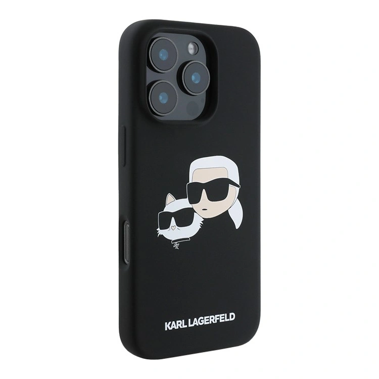 Накладка Lagerfeld для iPhone 16 Pro Max Liquid Silicone NFT Karl & Choupette Head Hard (MagSafe) (KLHMP16XSKCHPPLK). Фото 3