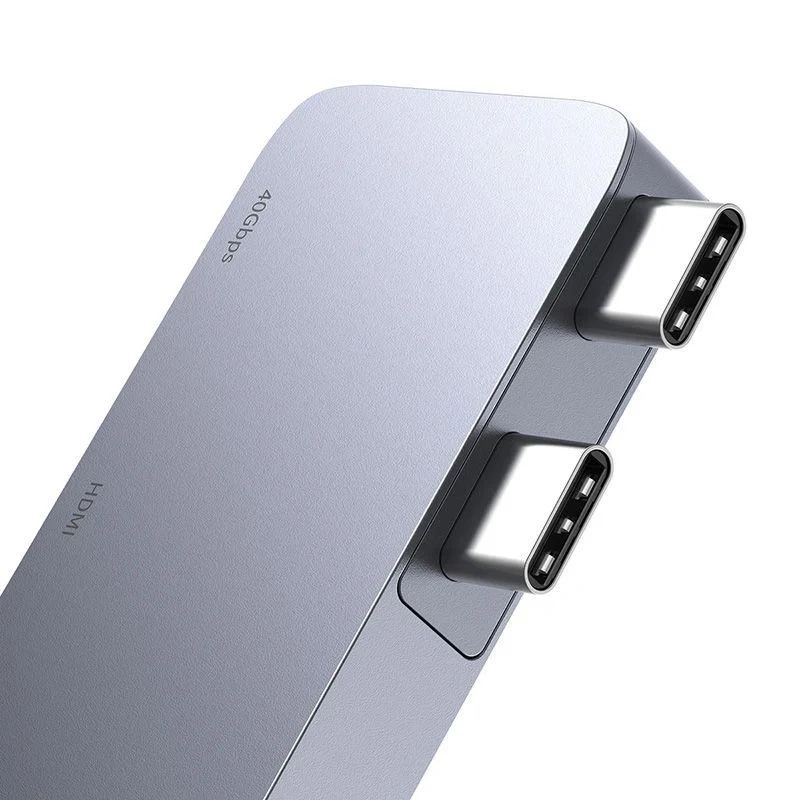 Хаб Baseus UltraJoy Series 6-Port HUB Docking Station (Type-C to HDMI4K@30Hz*1+USB 3.0*3+PD*1+RJ45*1), Космический серый (B00052802811-04). Фото 2