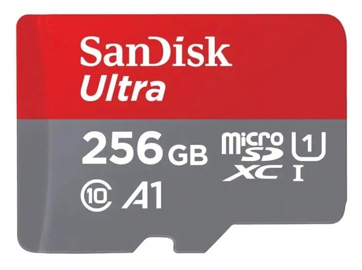 Карта памяти Sandisk 256Gb Ultra microSDXC Class 10 UHS-l UHD+SD адаптер 120мб/c (SDSQUA4-256G-GN6MA). Фото 1