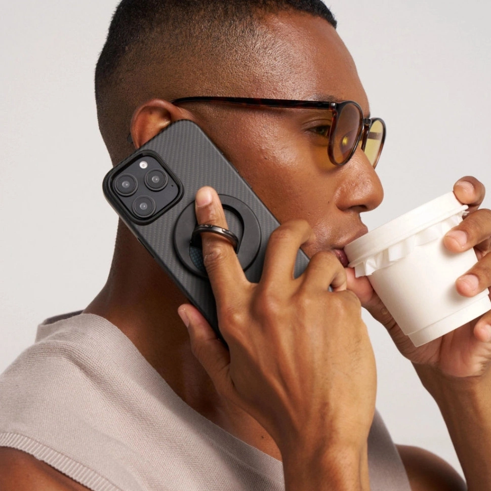 Накладка Pitaka для iPhone 16 Pro Military-Grade Protective Case, Black/Gray (KI1601PPA). Фото 4