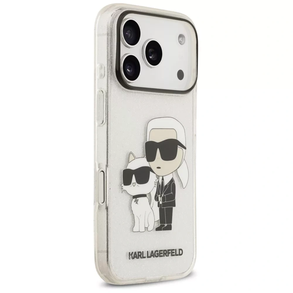 Накладка Lagerfeld для iPhone 18 Pro Max/17 Pro Max IML Karl&Choupette Hard, Glitter Transparent (KLHCP18XHNKCTGT). Фото 4
