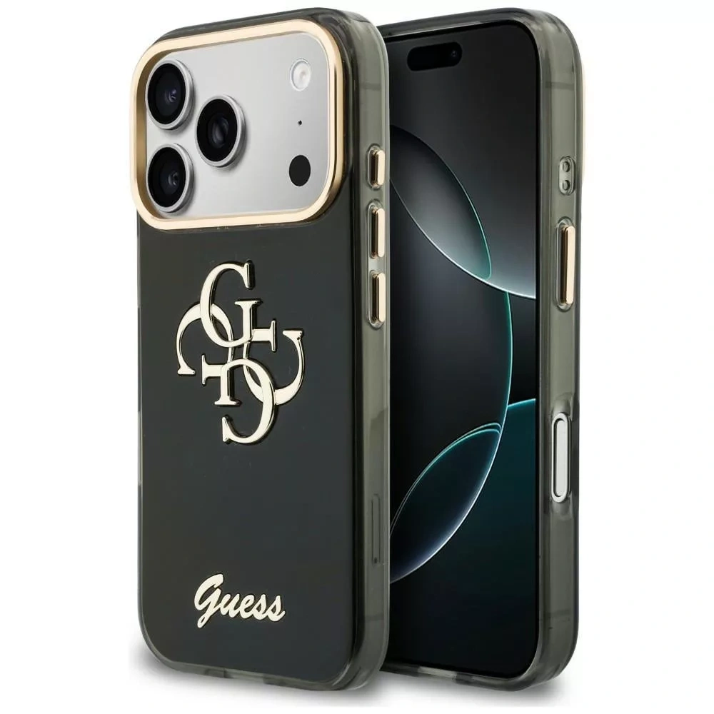 Накладка Guess для iPhone 18 Pro Max / 17 Pro Max IML 4G Big and Script metal logo & Cam Hard, Black (GUHCP18X5HC4MLSK). Фото 1