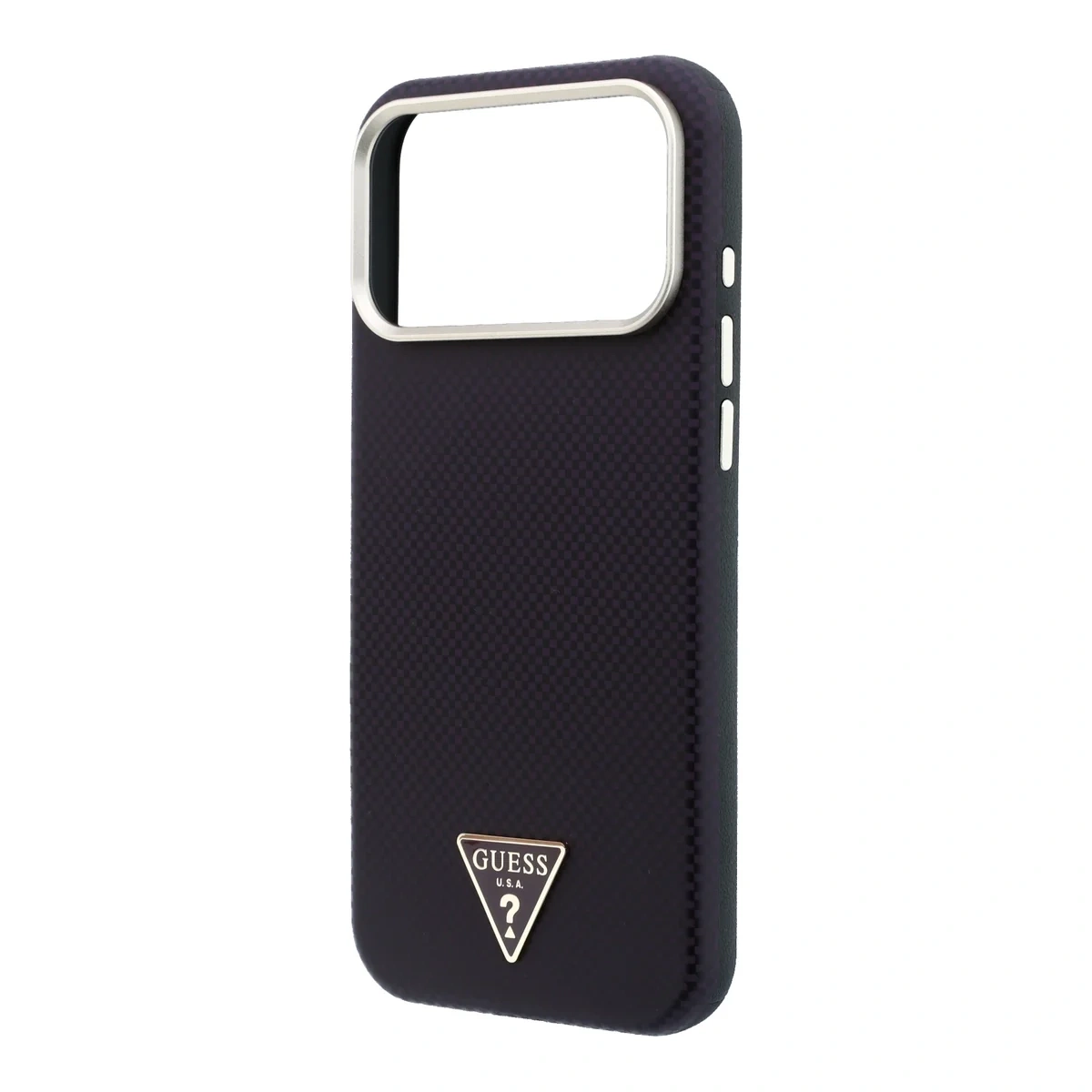 Накладка Guess для iPhone 18 Pro Max / 17 Pro Max PU Carbon SW Triangle Met logo&Cam Hard (MagSafe), Burguny (GUHMP18X6PWKSGTU). Фото 3