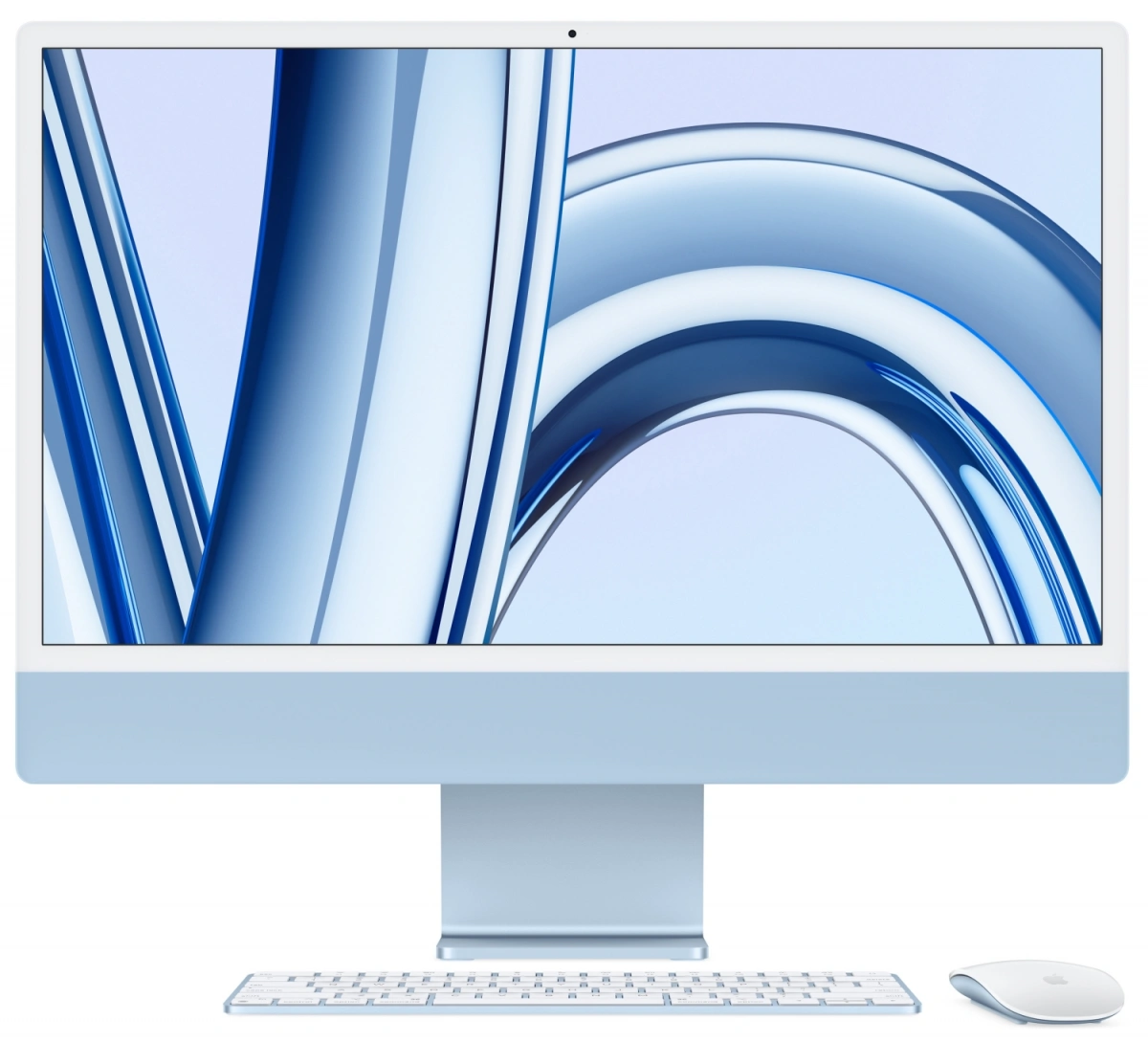 Apple iMac 24" Retina 4,5K, (MQRC3) (M3, 8C CPU, 8C GPU, 8 ГБ, 256 ГБ SSD), Blue. Фото 1