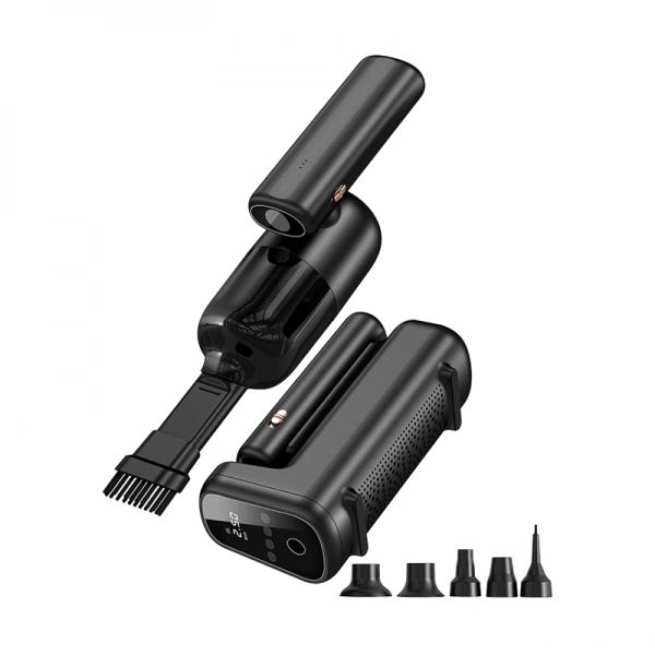 Автомобильный компрессор Wiwu Wi-AI002 5 в 1 с фонариком, Чёрный. Фото 2