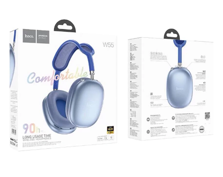 Беспроводные наушники Hoco W55 Pleasing BT, Blue. Фото 2