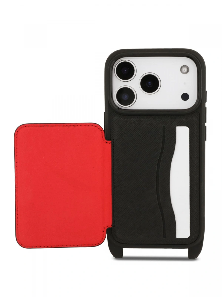 Накладка Lagerfeld для iPhone 17 Pro Max Crossbody cardslot PU Saffiano Autograph Hard, Black (KLHCP17XSAKLCK). Фото 5